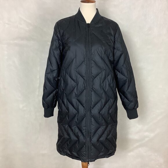Outerknown Women's Black Skye Chevron Zigzag Puffer Jacket S - Picture 1 of 7